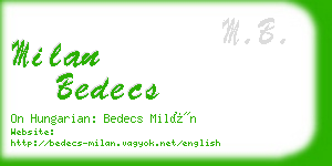 milan bedecs business card